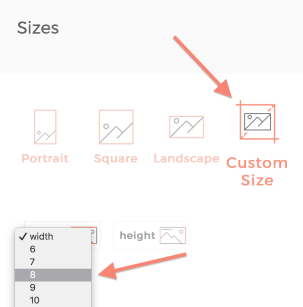 Size Options – CanvasHQ
